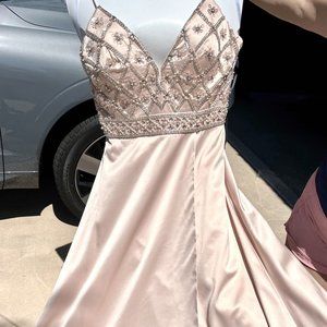 GORGEOUS Rachel Allan Prom Gown, Dusty Rose Satin